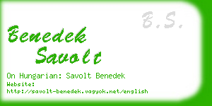 benedek savolt business card